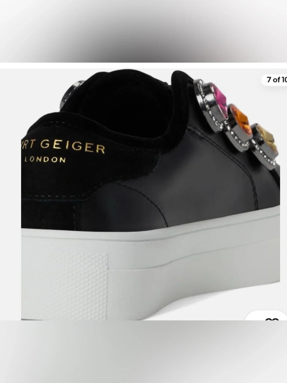 Kurt Geiger Black Mini Laney Octavia Slip-On Sneaker with Gemstones - Picture 5 of 6